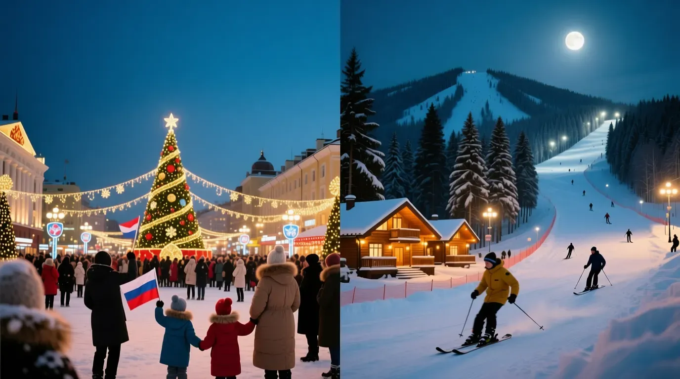 Встреча Нового года в Новосибирске и на курорте Шерегеш